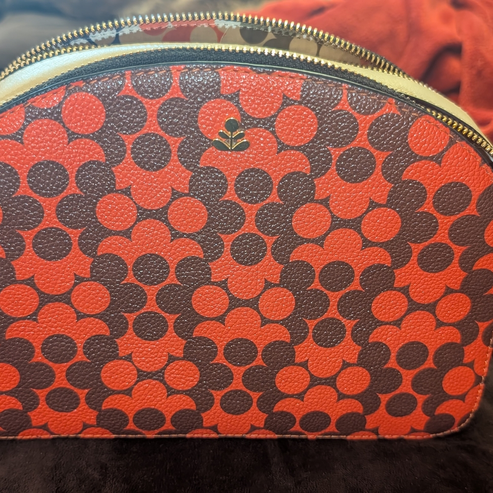 Orla Kiely Orange and Brown Patterned Purse
